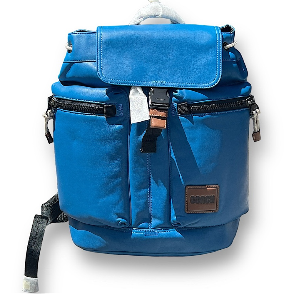 COACH Leather Laptop Backpack with Drawstring Speed-clip Closure Unisex - Picture 14 of 16